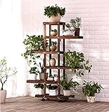 フラワースタンド・園芸ラック 木製植物フラワーディスプレイスタンド木製ポットシェルフ収納棚屋外屋内多層フラワーポットダークブラウン フラワーディスプレイスタンド (サイズ さいず : 97 * 23 
