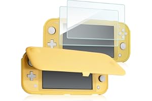 ProCase スイッチライト フリップケース [ガラス２枚付き] スリム クリアソフトTPU カバー 耐衝撃 保護カバー 対応機種： スイッチライト 2019 –イエロー
