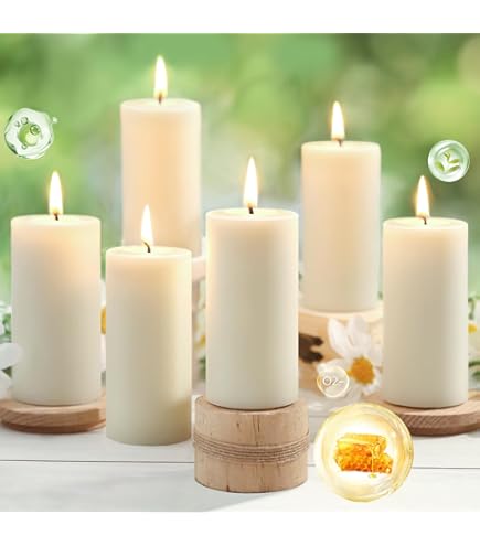 Amazon.co.jp: 天然蜜蝋ピラーキャンドル、100%ピュア蜜蝋キャンドル