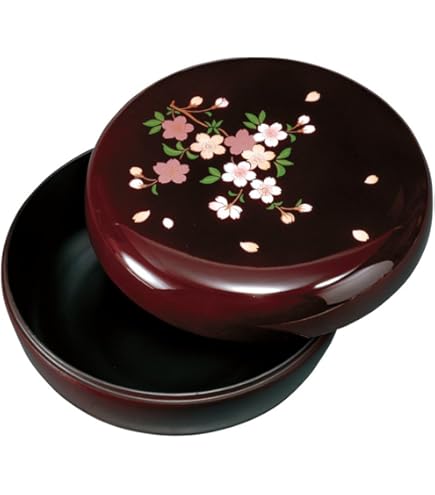 Amazon.co.jp: 琉球漆器 蓋つき菓子器 沖縄伝統工芸品 ハイビスカス