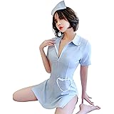 [shengo] ハロウィンコスプレナース 服 コスプレ 大きいサイズセクシー サイドスリット 可愛い ハートポケット 白 ホワイト ピンク ブルー コスチューム 衣装