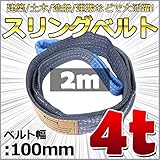 スリングベルト 幅100mm 使用荷重4t ベルトスリング 繊維ベルト 吊りベルト クレーンベルト 帯ベルト 吊り上げ 作業用 屋外 建設機械 船舶 運搬作業 ポリエステル素材 土木 農林業 造船 (