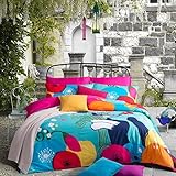 MeMoreCool Home Textile Cute Cartoon Design Coloful Pattern Kids Bedding Set Creative Cat Boys and G