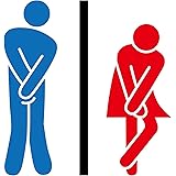 Amazon トイレマーク もじもじ編 男性用 女性用セット 大 10x10cm ピクトマーク カッティングステッカー 標識 サイン 文房具 オフィス用品