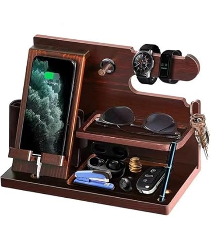 新商品!! TESLYAR 木製スマートフォンスタンド Amazon.com: TESLYAR Wood Phone Docking Station Ash Key