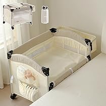 Amazon.co.jp: Simpolu ベビーベッド 折りたたみ サイド高さ二段調整