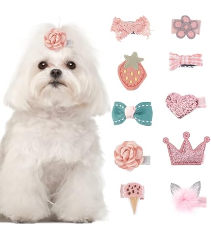 Amazon | ZHEJIA 犬用 ヘアクリップ 王冠【10個セット】ペット髪飾り