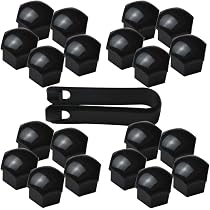 Set Of 20 Black Wheel Nut Bolt Covers For Audi Q7 (2006-2015) – 19mm Locking Caps With Tool