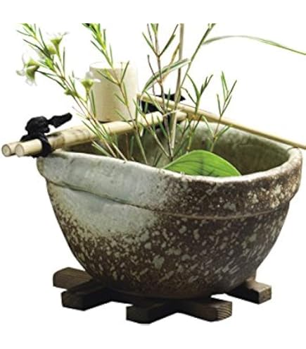 Amazon.co.jp: 信楽焼陶器 電動つくばい 湧き水つくばい響 (竹・循環式