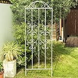 ゴージャスアイアンフェンス 高さ182cm×幅61cm アンティークホワイト IPN-7955-WHT