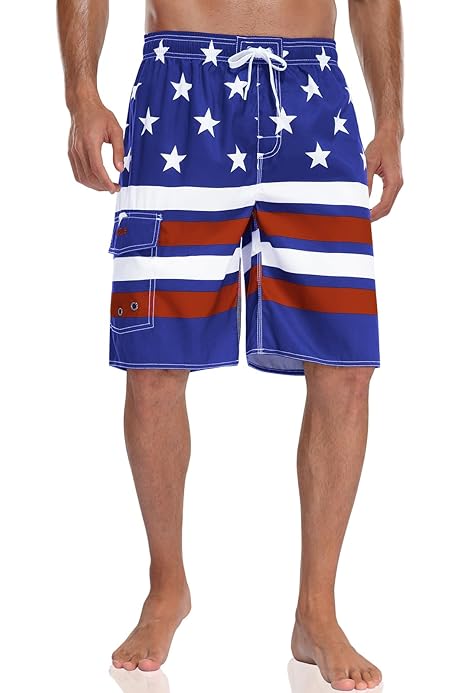 Nonwe Men's Swim Trunks Floral Print Relaxed Fit Soft Washed