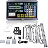 Guilopoer 旋盤機械2軸 デジタル読み出し リニアスケール/リニアエンコーダ/フライス盤用 多機能 LCDリニアスケールエンコーダ、リニアスケール 高精度、旋盤のニーズに長期間使用するための5μm高精度旋盤リニアエンコーダ リニアスケール アルミニウム合金ダイキャスト 読み出しリニアスケール (Customized Size)