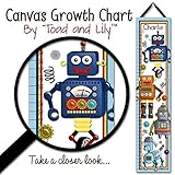 キャンバス成長チャートI。。。。am。。。A。。。ロボットPersonalized Growth Chart forキッズ子供高さチャートルーラーチャートBoys Growth Chart gc011