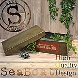 Sea Boat-シーボート アンティーク風蓋付きボックス*ツールボックス*箱*工具入れ*ガーデニング*お洒落収納*シャビー家具*シャビー雑貨*北欧*レトロ*モダン*1207/S
