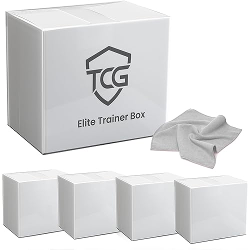 ETB Protector Case 5 Pack - 0.6mm PET ETB Display Case Compatible with Elite Trainer Box Includes Microfiber Cloth
