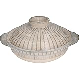 長谷製陶 伊賀 土鍋 大 3-5人用 約31cm 約2700ml 直火 用 利休 十草 ANR-03 ホワイト