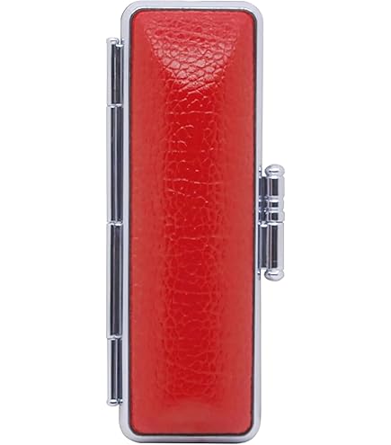 Amazon | 印鑑ケース 赤（レッド） 朱肉付き ハンコ 判子 レザー調