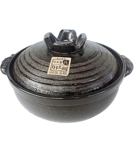 Amazon.co.jp: STYLE BLACK 土鍋 IH対応 8号 IH鍋 2-3人用 直火可 万古