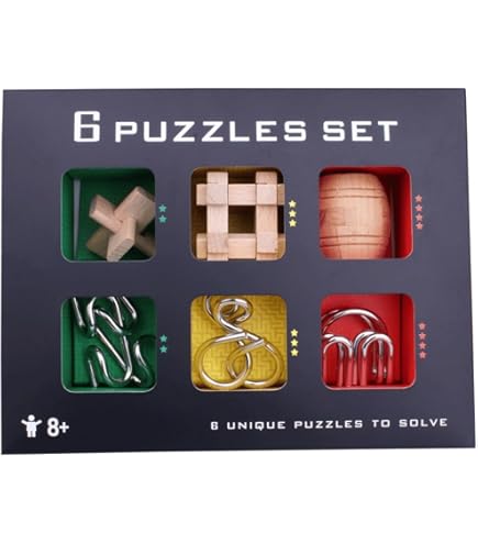 金属製パズル 6点セット Amazon | cocoriko 木製 金属製 パズル 6点セット 立体パズル 3D