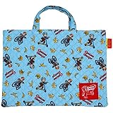 アスナロ（バッグ） Curious George（ジョージ）レッスンバッグ 男の子 かばん キルティング トートバッグF サックス