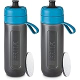 ブリタ 水筒 携帯用 浄水ボトル 2本セット 600ml アクティブ ブルー マイクロディスクフィルター【日本正規品】