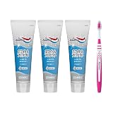 Aquafresh アクアフレッシュ ホワイト&プロテクト クリーンミント【医薬部外品】歯磨き粉 虫歯予防 140g 3本＋歯ブラシ付き ※色はお選び頂けません