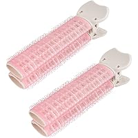 2個 くるんと前髪カーラー フルリフアリ 手巻き shefun プラスチック カーラー 小 マジックカーラー 楕円形 ふんわり ヘアカーラー クリップ JP192 (A-pink2)
