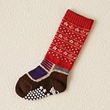 (靴下屋)kutsushitaya ベビーカラーブロックブーツ風ハイソックス9〜12cm アカ