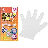 宇都宮製作 ポリエチレン手袋 M 半透明 100枚入 食品衛生法適合 外面エンボス加工 滑りにくい 使い捨て手袋 ビニール手袋 クイン LPE0181SE-TBM
