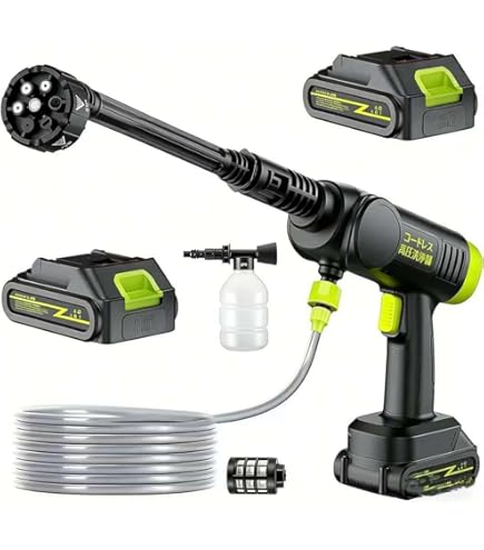 ✨強力噴射✨ 高圧洗浄機 コードレス 充電式 自吸式 水圧洗浄機 6in1ノズル Amazon | 【コードレス&強力洗浄】高圧洗浄機 充電式 洗車機 自吸式