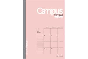 コクヨ 手帳 2026 キャンパスダイアリー マンスリー ブロック スタンダード セミB5 ピンク ニ-CMP-B5-26 2025年 12月始まり