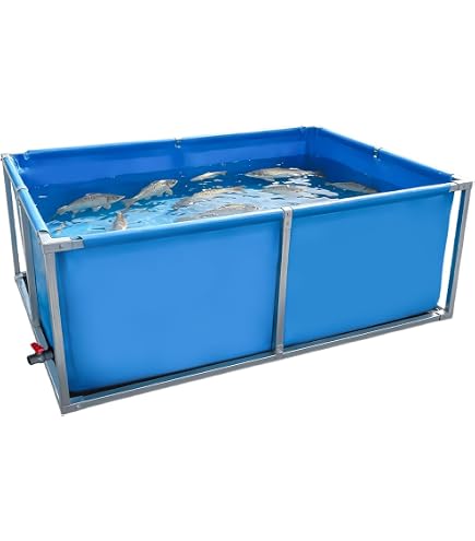 Amazon | FRP水槽 大 青い アクアリウム サカナ用 プラスチック