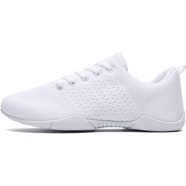 HWJHMX Cheer Shoes White Womens Cheerleading Shoes Youth Dance Shoes Girls Athletic Training Breathable Dancing Lightweight Breathe Competition Comfortable Non-Slip Sneakers Size, Girls_size, 3 Little