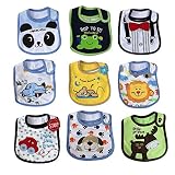 Free Fisher Baby BibsセットユニセックスWater Proof Cotton with Velcro 9-pack KY-0723