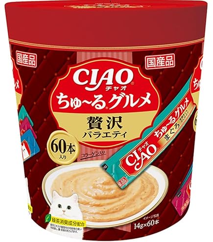 Amazon.co.jp: チャオ (CIAO) ちゅ~るグルメ バラエティ 60本 猫用
