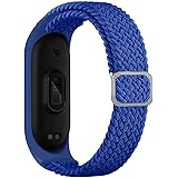 Braided Solo Loop Compatible for Xiaomi mi Band 6 5 4 3, Adjustable Nylon Braided Stretchable Sport Strap for Xiaomi Miband 5