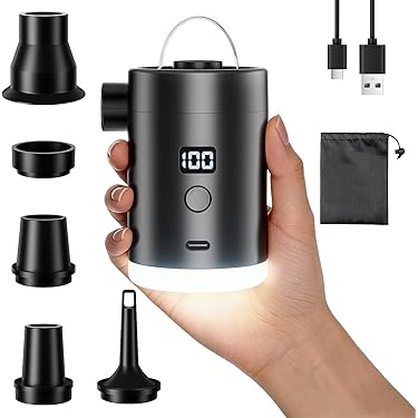 ⭐️新品・未使用　4名乗り　Achillesローボート・カヤック電動エアーポンプ・手動ポンプ付き SUP カヤック用 電動ポンプ 電動空気入れ 12V 自動停止