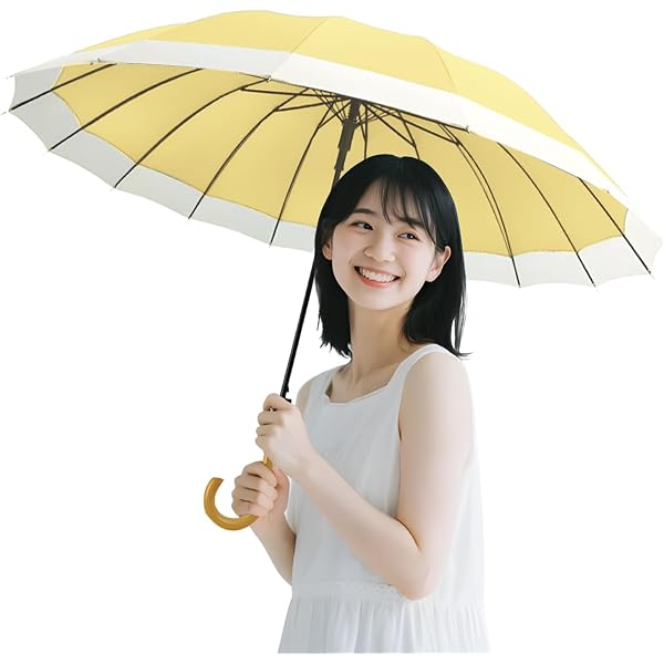 Amazon | JOVALA 傘 長傘 木製ハンドル レディース 16本骨 親骨60cm