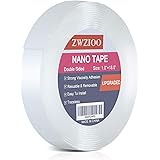 Nano Double Sided Tape, Gel Grip Tape Removable Transparent Sticky Tape, 1-inch×18 Feet, Reusable Traceless Mounting Adhesive
