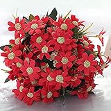 Zebratown 9.4 " Artificial Flowers Bouquets Star菊デイジーの花シルク花柄オフィスホームウェディング装飾 レッド