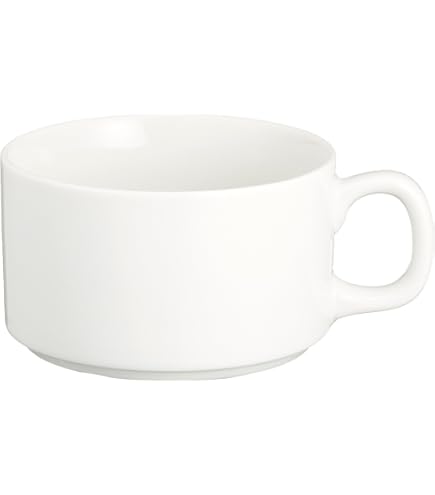 Amazon｜スープカップ ベーシック スタック 白 280cc 重なりがよい