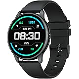 スマートウォッチ YAMAY 丸型 2021最新版 腕時計 活動量計 歩数計 カスタムダイヤル Line Ins Twitter SMS 電話 通知 IP68防水 画面の明るさ調節 複数のスポーツモード ストップウォッチ 音楽再生 目覚まし時計 日本