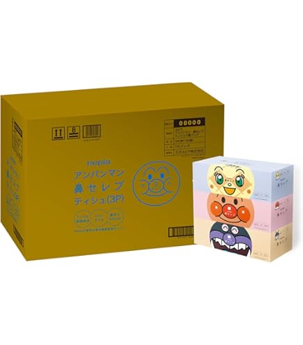 ネピア アンパンマン鼻セレブ ティシュ 360枚 180組　40箱セット Amazon.co.jp: ネピア アンパンマン 鼻セレブ ティシュ 360枚(180組)×3