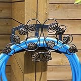 SINAPP ホースハンガー ホース 収納 リーフ 壁掛け 庭 アイアン アンティーク SIK2115 ブラック