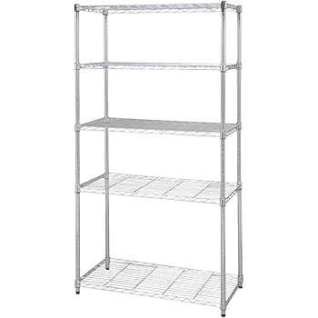 アイリスオーヤマ メタルラック 5段 ポール径25mm 幅91×奥行46×高さ178.5cm メタルシェルフ クロムメッキ SE-918E