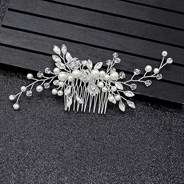 Bridal Hair Clip Silver For Wedding 