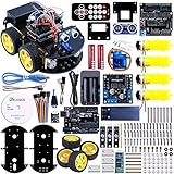 Elegoo UNO Project Smart Robot Car Kit with Four-wheel Drives, UNO R3, Link Tracking Module, Ultraso
