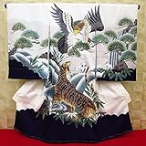 【虎と鷹・吉祥松・白】 男児　初着　祝着 のしめ 産着 男の子のお宮参り着物 高級 フードセットプレゼント付
