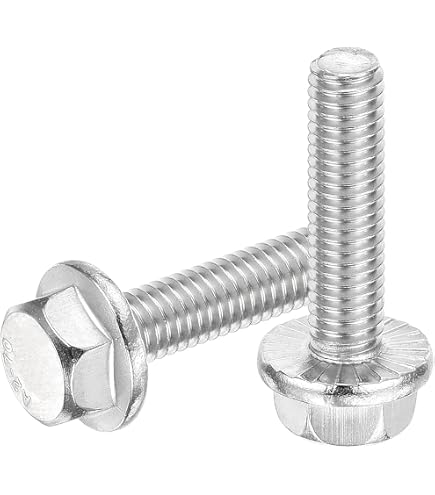 Amazon | uxcell 5個 M6×25mm 六角突起フランジボルトねじ 304