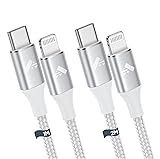 Aione ライトニングケーブル タイプC 1+2m 2本セット USBC アイフォン iPhone 充電ケーブル PD高速充電 Type-C Lightning ケーブル 充電コード iPhone 14 13 12 11 Pro XS XR MAXa